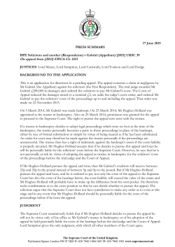 Press summary - The Supreme Court