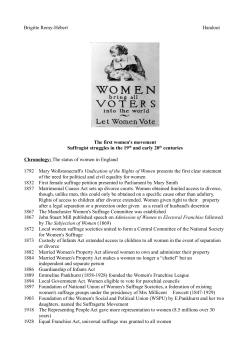 Brigitte Remy-H&eacute;bert Handout The first women`s movement