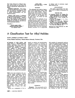 A Classification Test for Alkyl Halides