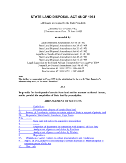 state land disposal act 48 of 1961