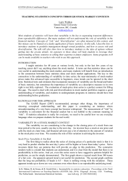 TEACHING STATISTICS CONCEPTS THROUGH STOCK MARKET
