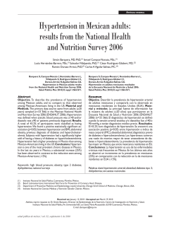 Hypertension in Mexican adults: results from the National Health