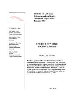 Situation Of Women In Cuba`s Prisons
