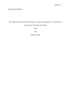 Running head: Optimism