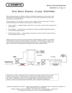solid waste removal / sludge dewatering
