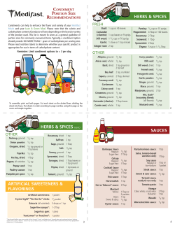 Condiment Portion Size Recommendations