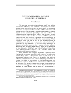 the nuremberg trials and the occupation of germany