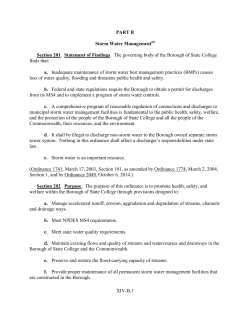 State College Borough Stormwater Ordinance