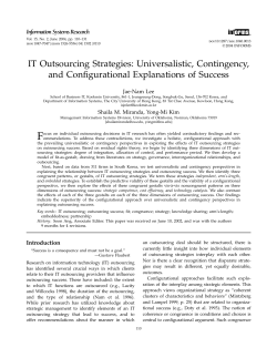 IT Outsourcing Strategies: Universalistic