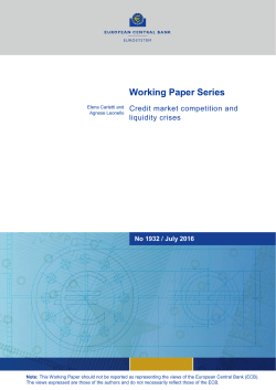 Credit market competition and liquidity crises - ECB