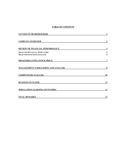 Letter to Shareholders