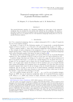 Numerical semigroups with a given set of pseudo