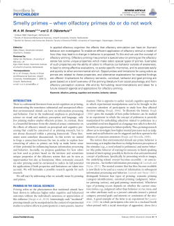 Smelly primes &ndash; when olfactory primes do or do not work