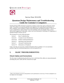Quantum Design Maintenance and Troubleshooting Guide for