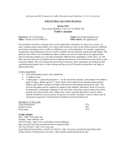 Judicial Politics and Conflict Resolution