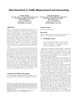 New Directions in Traffic Measurement and