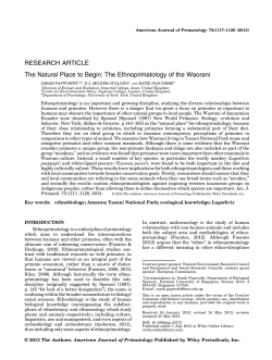 The natural place to begin: The ethnoprimatology of the Waorani