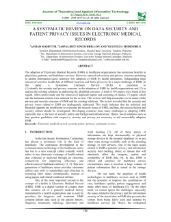 a systematic review on data security and patient privacy issues in