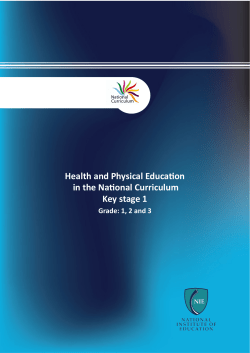 Health and Physical Education in the National Curriculum Key stage 1