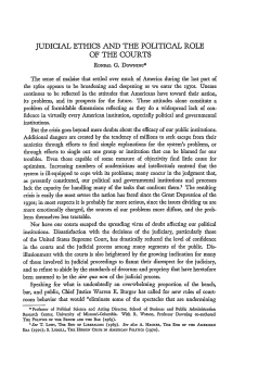 Judical Ethics and the Political Role of the Courts