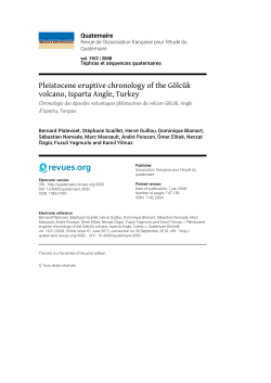 Pleistocene eruptive chronology of the G&ouml;lc&uuml;k volcano, Isparta