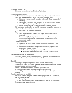 Purposes of Criminal Law: - Deterrence, Incapacitation
