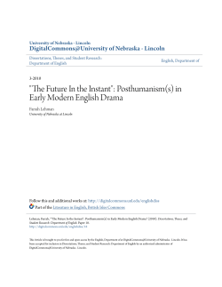 Posthumanism(s) in Early Modern English Drama
