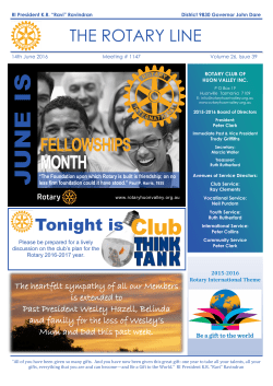 Club Bulletin V26 I39 14th June 2016