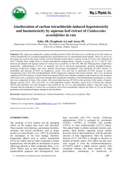 Amelioration of carbon tetrachloride-induced hepatotoxicity