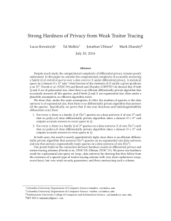 Strong Hardness of Privacy from Weak Traitor Tracing