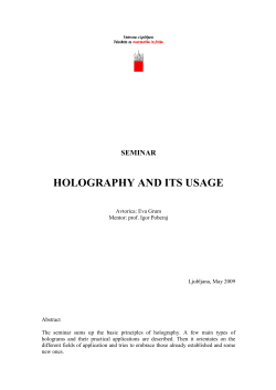 seminar holography and its usage