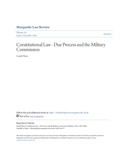 Constitutional Law - Due Process and the Military Commission