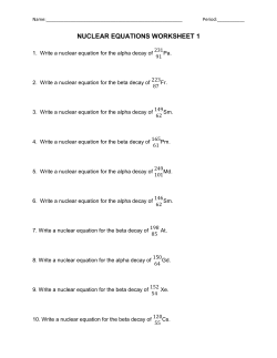 nuclear equations worksheet 1