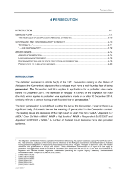Guide to Refugee Law in Australia: Chapter 4