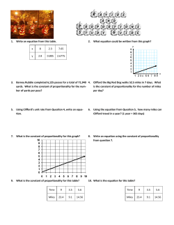 1. Write an equation from this table. 2. What equation could be