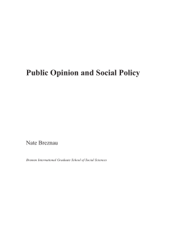 Public Opinion and Social Policy - E