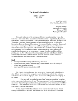 The Scientific Revolution - NYU Gallatin School of Individualized Study