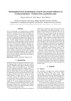 Disentangling lexical, morphological, syntactic and semantic