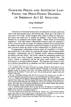 Gasoline Prices and Antitrust Law