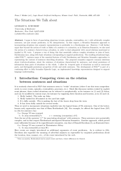 The Situations We Talk about - cs.rochester.edu