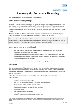 Secondary dispensing