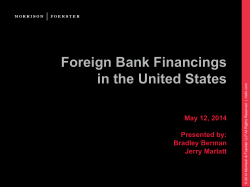 Foreign Bank Financings in the United States