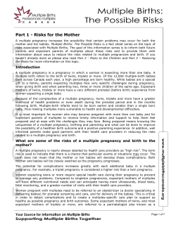 Points to Consider - Multiple Births Canada