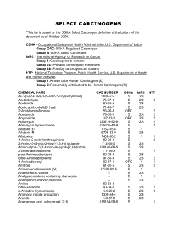 Select Carcinogens - UCLA Chemistry and Biochemistry