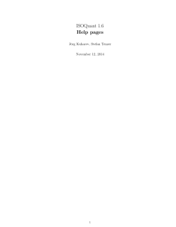 ISOQuant 1.6 Help pages - Institut für Immunologie