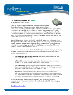 Can Disinfectants Really Be &ldquo;Green?&rdquo;
