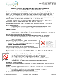 Smoke Free Food Establishments FAQ