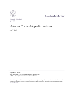 History of Courts of Appeal in Louisiana
