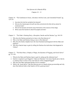 Don Quixote de la Mancha RFQs Chapters 10 &ndash; 12 Chapter 10