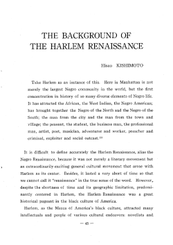 the background of the harlem renaissance